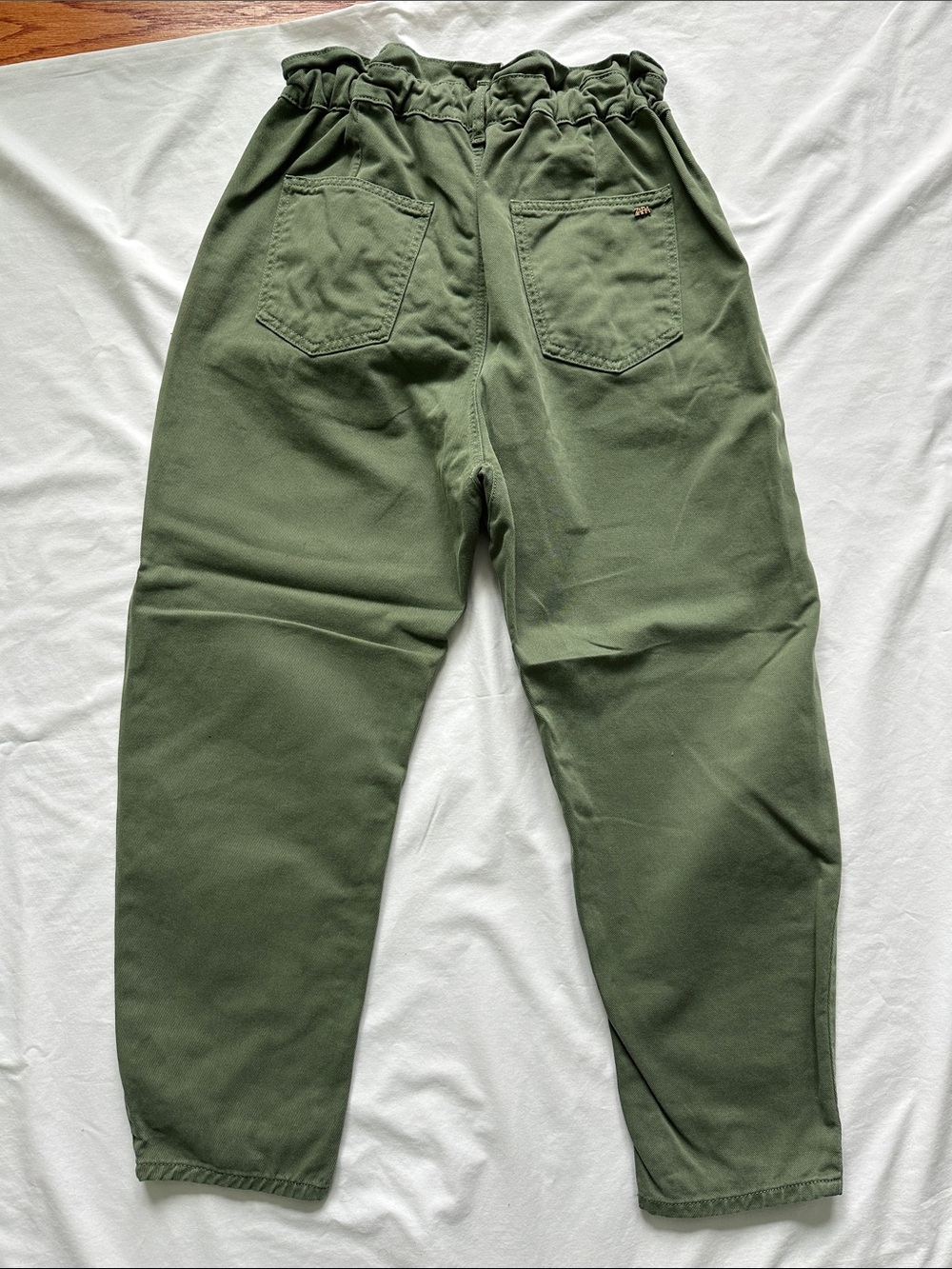 Zara Green Paperbag Waist Tapered Pants - Picture 7 of 9